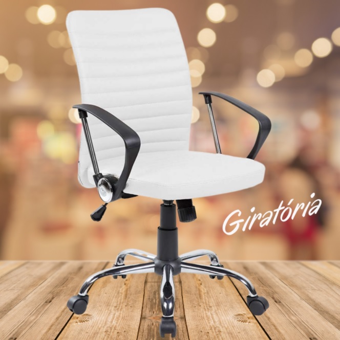 Cadeira de Escritório Diretor Giratória Oslo Branca – Mobly na Magazine Luiza
