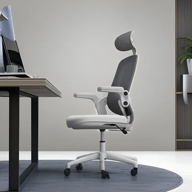 Cadeira de Escritório Ergonômica Cinza/Branca Elements Astra na Amazon