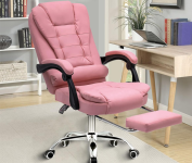Cadeira de escritório presidente, cadeira de home office com apoio para os pés e encosto ajustável(Rosa) na Amazon