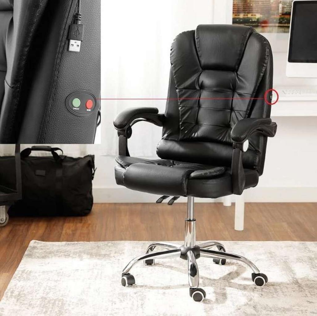 Cadeira de Escritório Presidente com Massagem Preta – Office Basics na Americanas