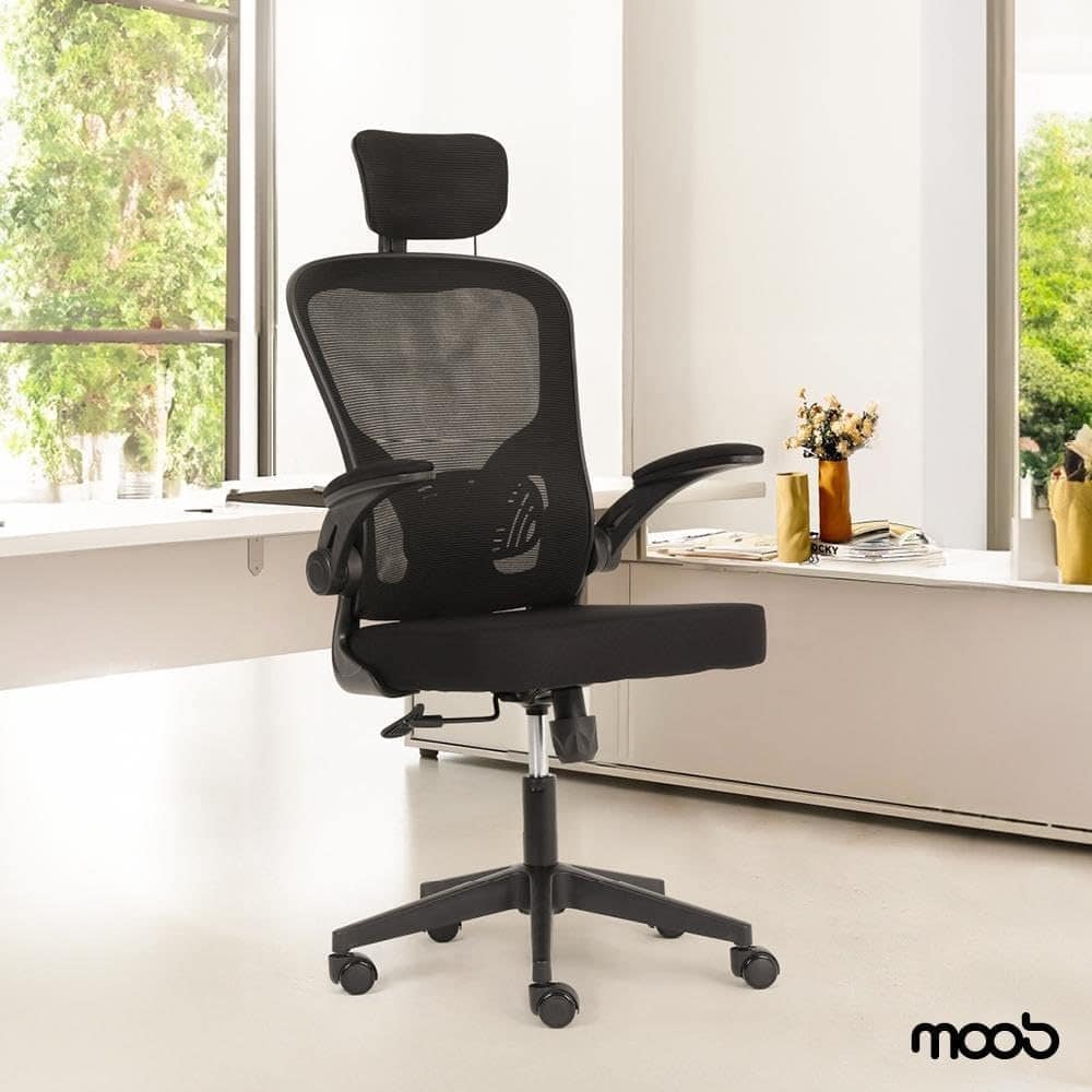 Cadeira de Escritório Presidente Moob VENEZA Giratória Ergonômica Com Sistema Relax Preta na Amazon