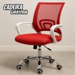 Cadeira de Escritório Secretária Base Cromada com Rodinha Fortt Lisboa Vermelha na Amazon