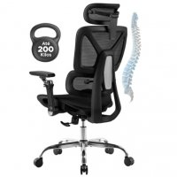 Cadeira Ergométrica Escritório Ajuste Lombar Mesh Malha Tecido Respirável Comfy Giratória na Amazon