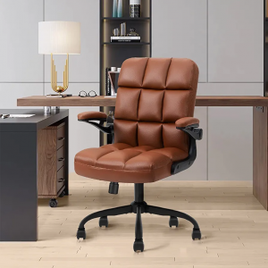 Cadeira Ergonômica Presidente Giratória Marrom Couro Altura e Inclinação Ajustável - Yamasoro na Amazon
