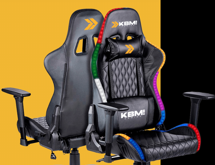 Cadeira Gamer KBM! GAMING CG370 RGB, Preto, Luz RGB, Com Almofadas, Reclinável – KGCG370RGB na KaBuM!