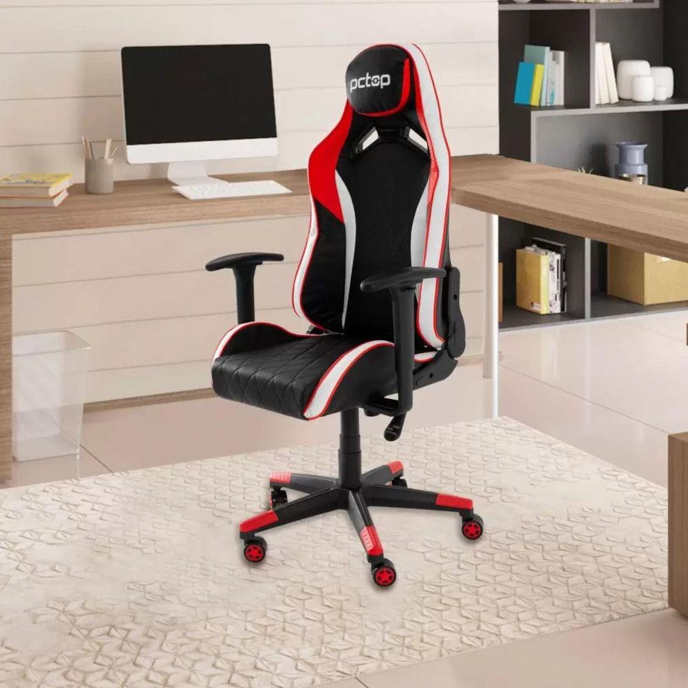 Cadeira Gamer PCTop Premium SE1020 Preto com vermelho na Magazine Luiza