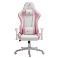 Cadeira Gamer SuperFrame Goddess, Reclinável, Suporta Até 180KG, Branco E Rosa na Terabyte Shop
