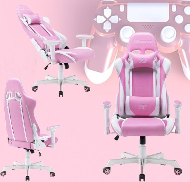 Cadeira Gamer XT Racer Reclinável Giratória – Rosa e Branco Wind Series na Magazine Luiza