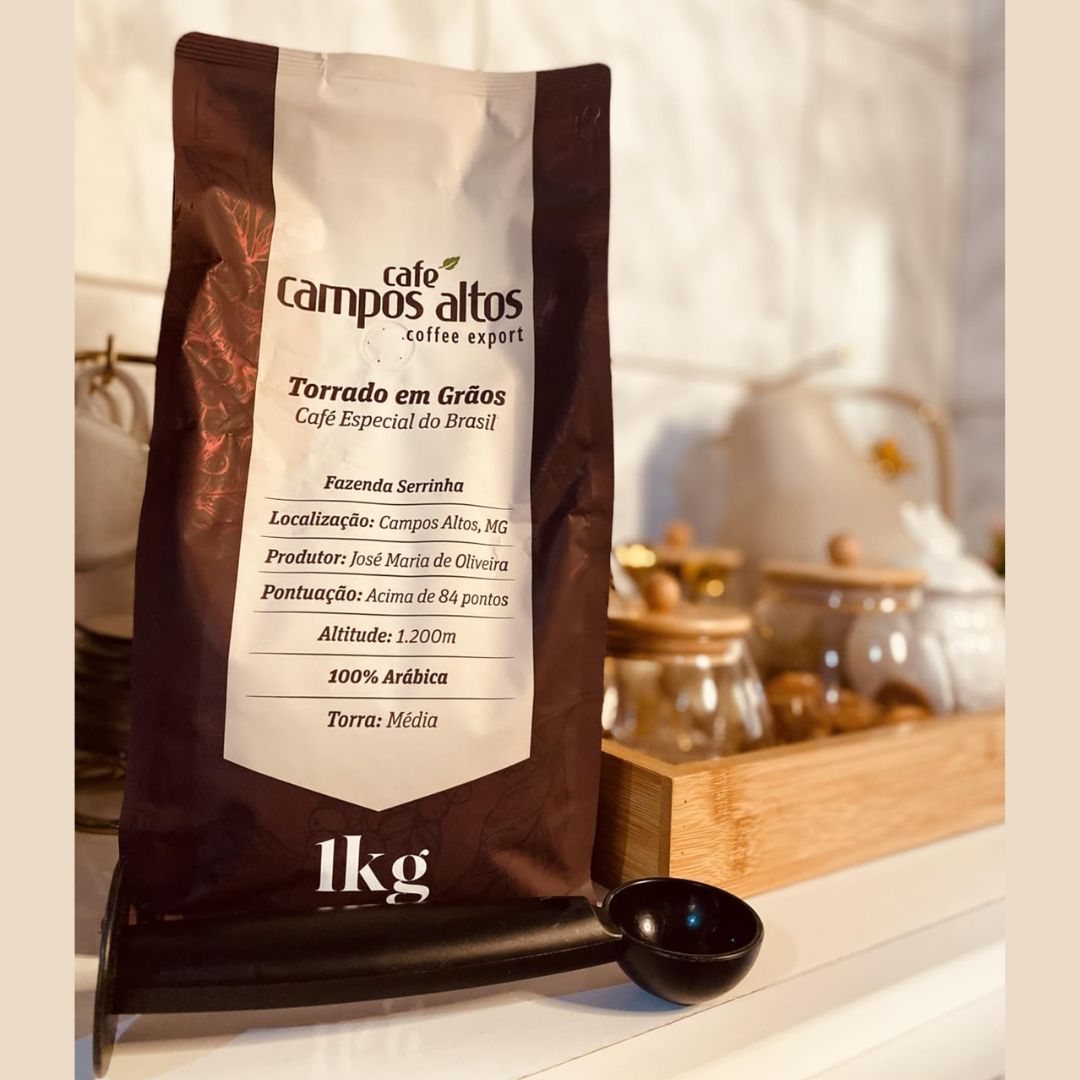 Café Especial em Grãos, 1Kg, Café Campos Altos, Torra Fresca, 100% Arábica, Direto da Fazenda na Amazon