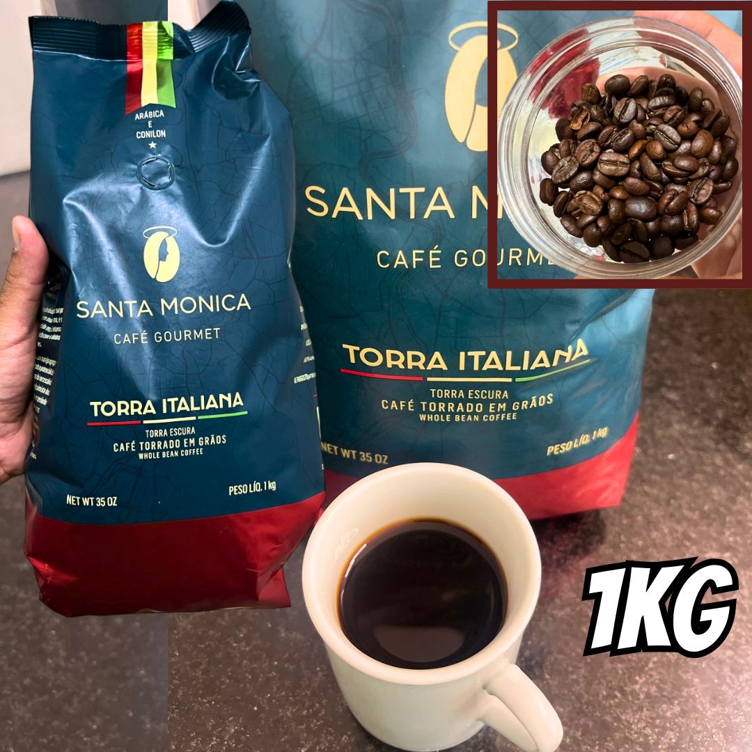 Café Santa Mônica Torra Italiana em Grãos 1kg na Amazon