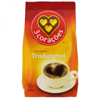 Café, Torrado E Moído, Tradicional, Pacote, 500g, 3 Corações na Amazon