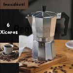 Cafeteira de Fogão Moka Italiana Expresso Aluminio até 6 Xícaras na Amazon