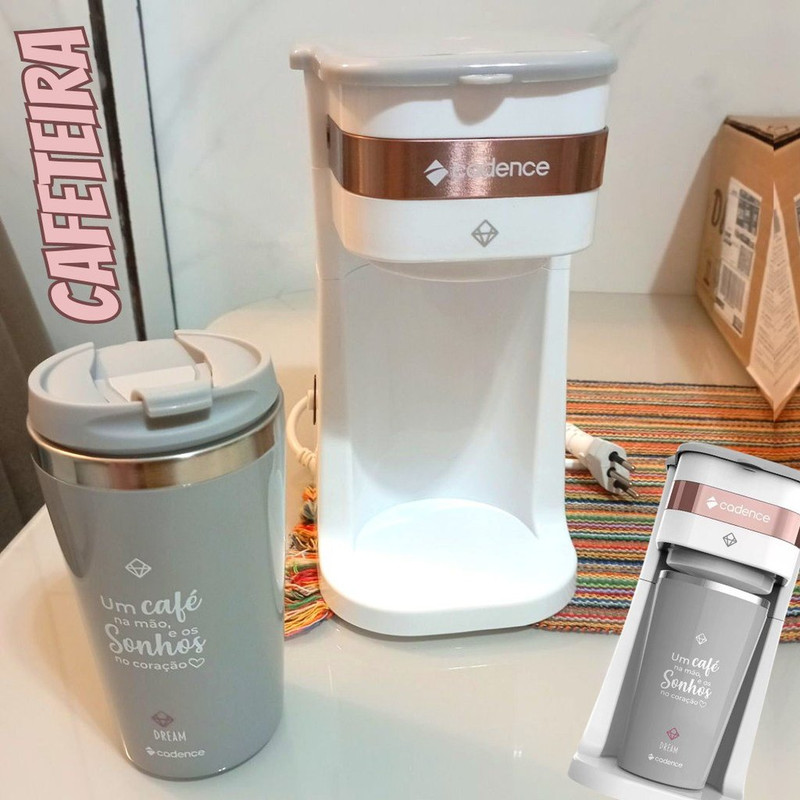Cafeteira Elétrica Cadence Dream Rosé Gold com Copo Térmico na Casas Bahia