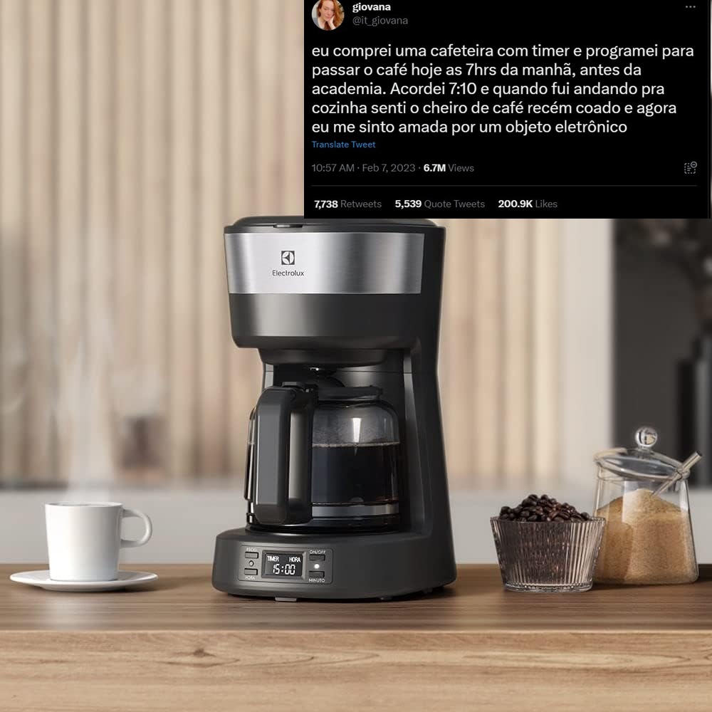 Cafeteira Elétrica Electrolux inox filtro permanente removivel capacidade 1,2L 30 xicaras função timer painel digital desligamento automatico ECM25 na Amazon