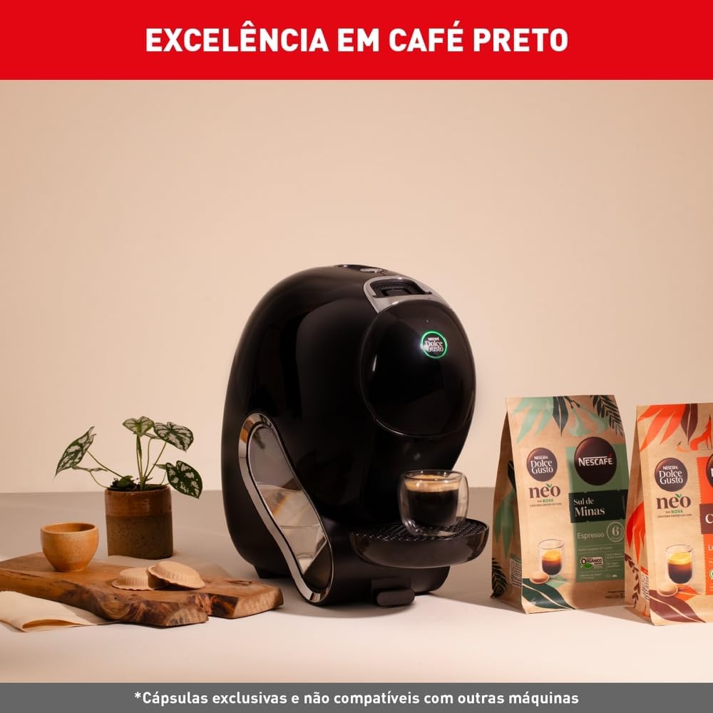 Cafeteira Nescafé Dolce Gusto NEO Preta NEOP, Tecnologia Sustentável, Cápsulas de Papel, Extração Inteligente e Design Moderno na Amazon