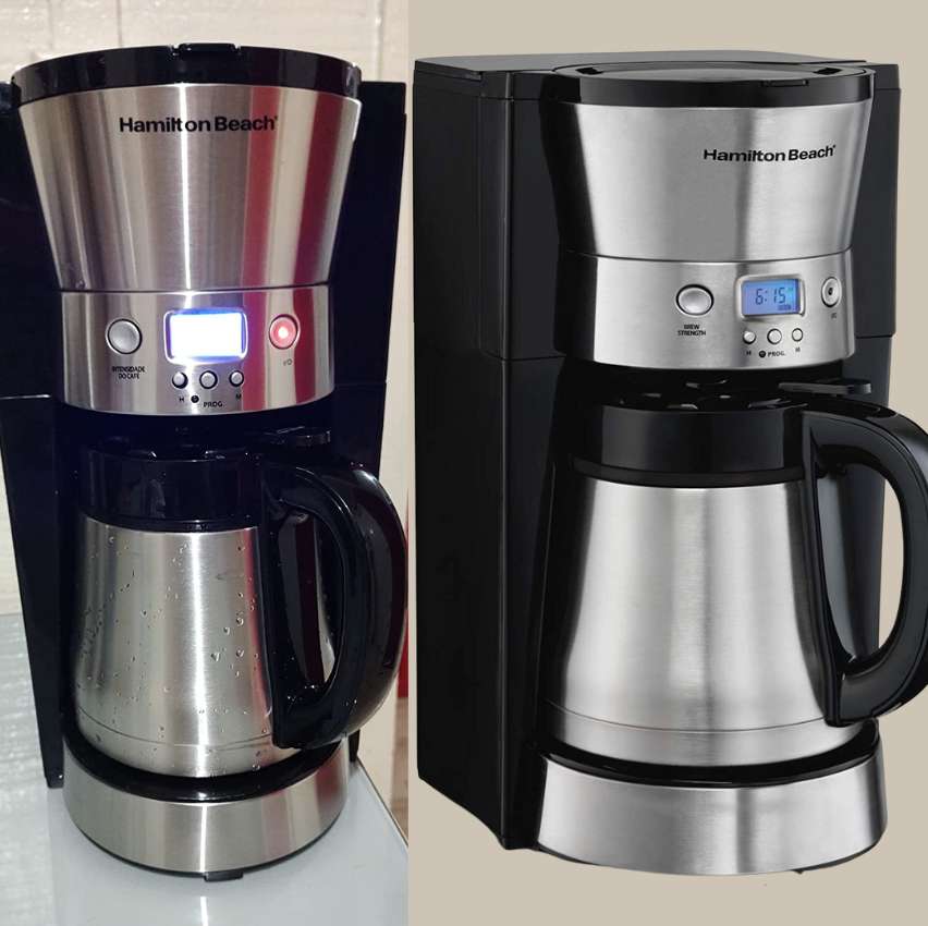 Cafeteira Térmica Programável, 30 Xícaras, Preta/Prata, 110v, Hamilton Beach na Amazon