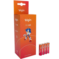 Caixa De Pilha AA Com 40 Unidades Elgin Palito - Tubo, Zinco na Amazon