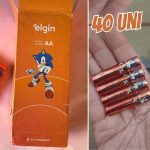 Caixa de Pilha AA com 40 unidades Elgin Palito na Amazon