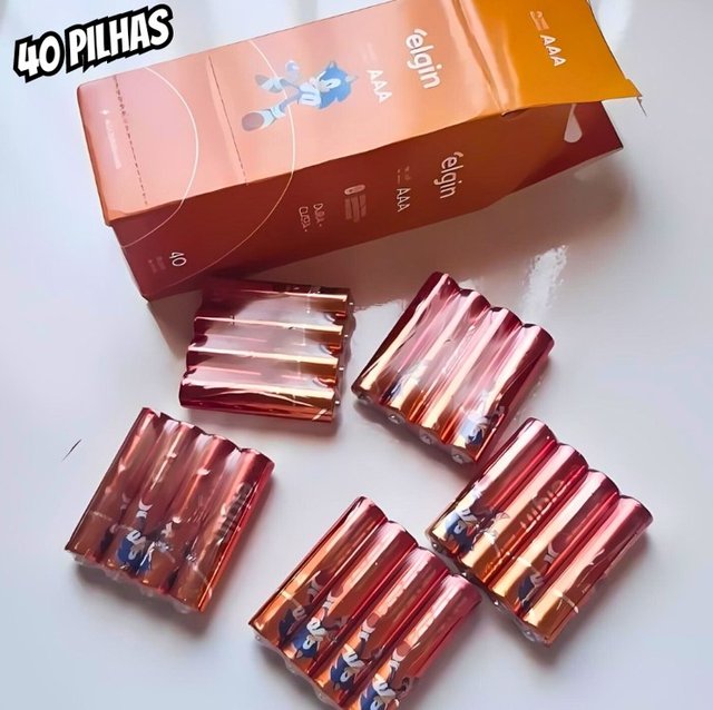 Caixa de Pilha AAA com 40 unidades Elgin Palito – Tubo, Zinco na Amazon Caixa de Pilha AAA com 40 unidades Elgin Palito – Tubo, Zinco na Amazon