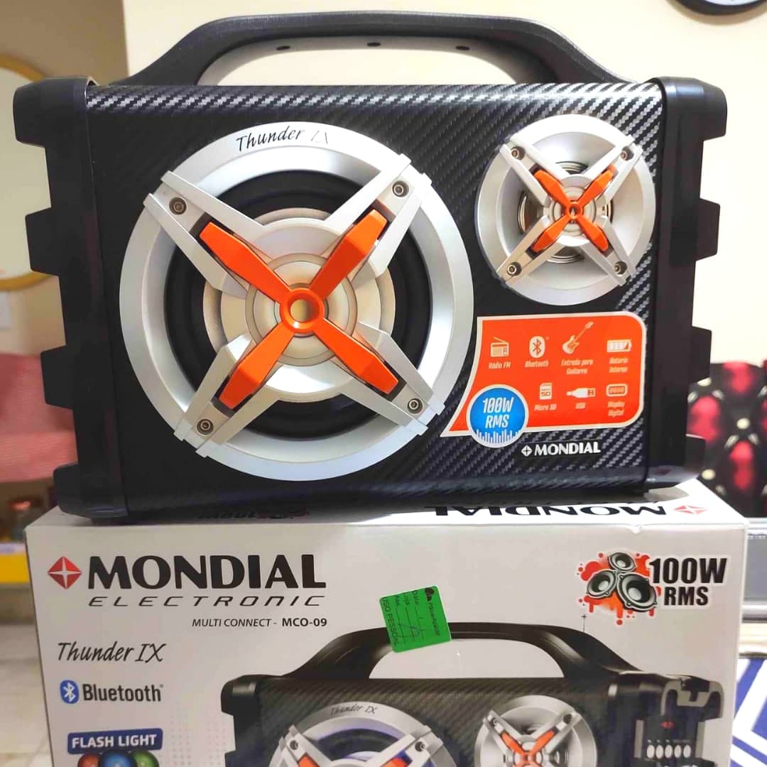 Caixa de Som Amplificada Mondial, Thunder IX, Bivolt, 100W - MCO-09 na Amazon
