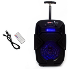 Caixa de Som Bluetooth Karaokê 10w com Rodinhas Potente na Shopee