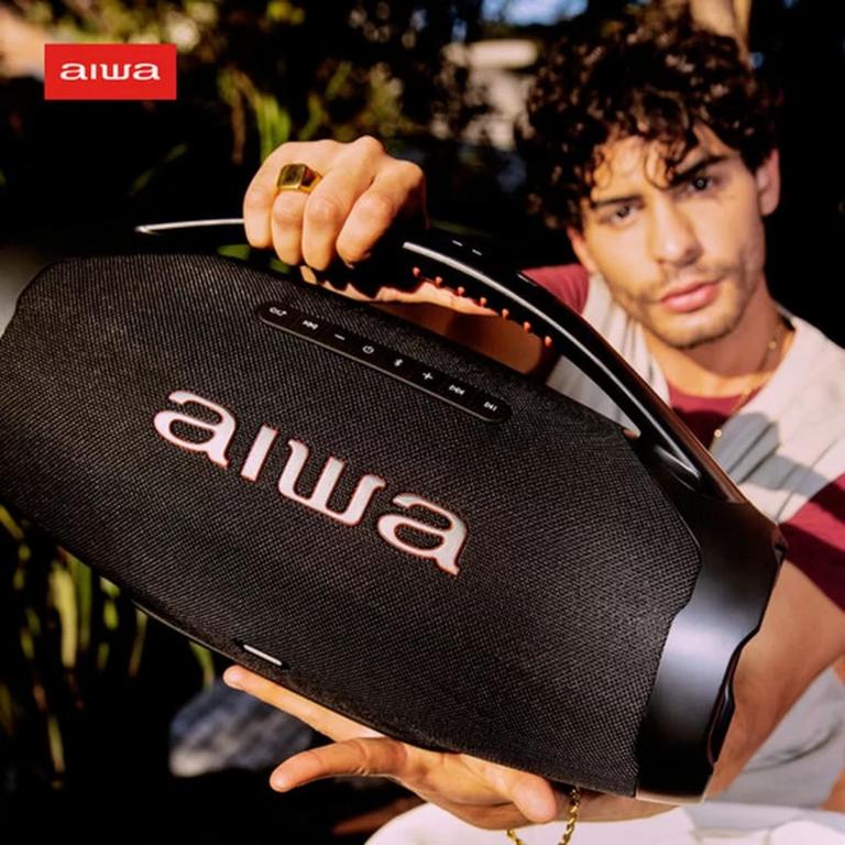 Caixa de Som Boombox AIWA Bluetooth, 3 vias, IP66 com Alça na Amazon
