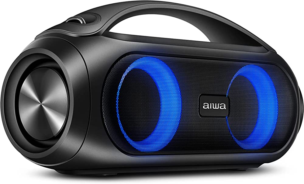 Caixa de Som Boombox AIWA Bluetooth IPX5 Luzes Multicores com Alça – AWS-BBS-02 na Amazon