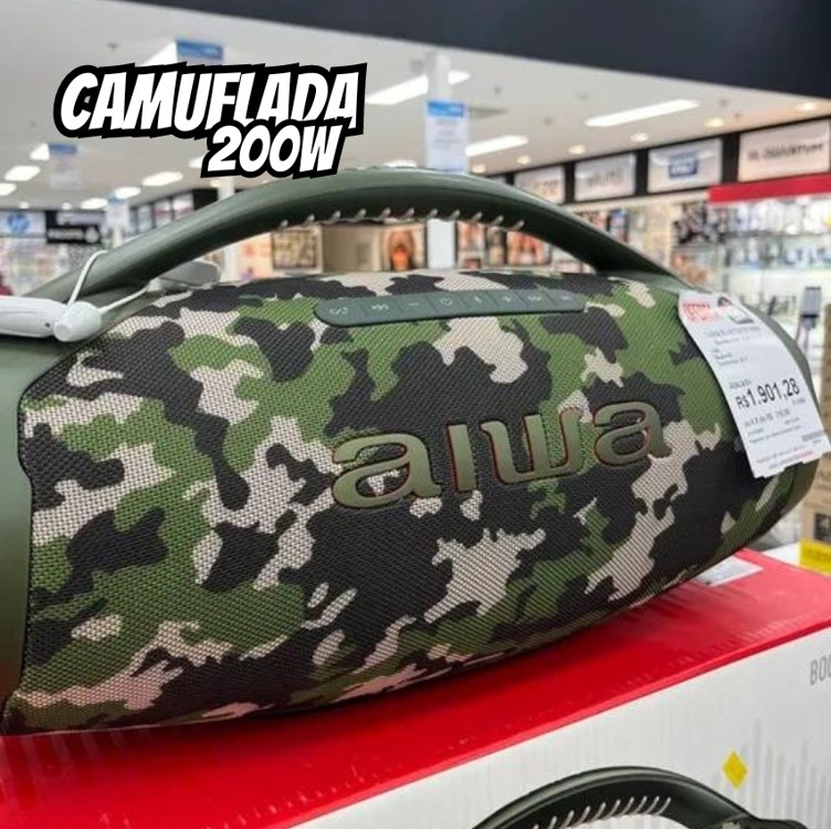 Caixa de Som Boombox Plus AIWA BBS-01-GR 200W BT 30H IP66 USB Verde BOOMBOX AWS-BBS-01-GR BIVOLT na Amazon