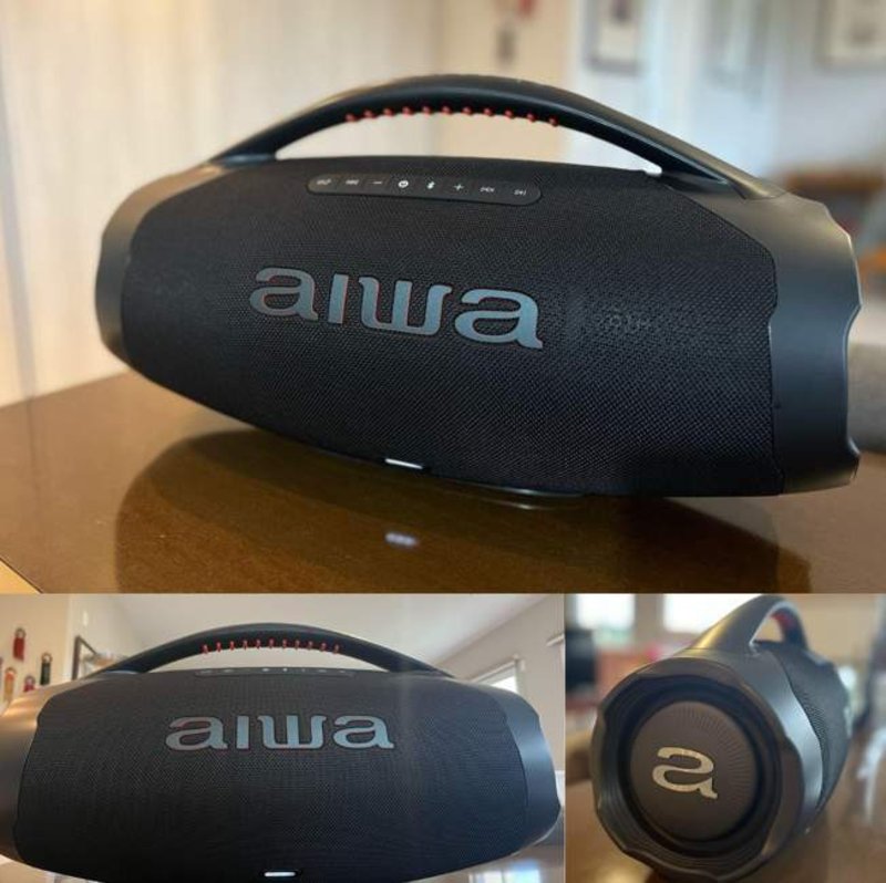 Caixa de Som Boombox Plus AIWA BBS-01-LBL 200W BT 30H IP66 USB RGB na Amazon
