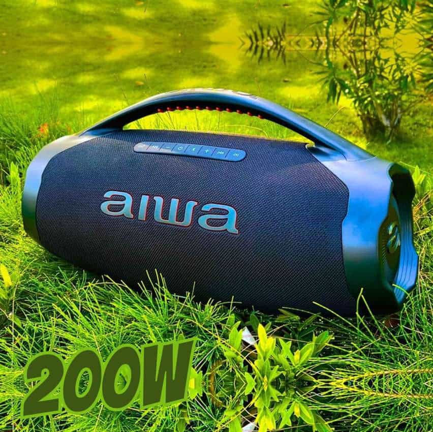 Caixa de Som Boombox Plus AIWA BBS-01B 200W RMS Bluetooth Bateria até 30H IP66 USB na Amazon
