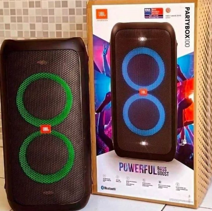 Caixa de Som Portátil JBL PartyBox 100 com Bluetooth, Luzes LED – 160W RMS na Casas Bahia