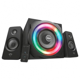Caixa de Som Trust Tytan RGB Speaker 2.1 120W Preto - GXT 629 na KaBuM!