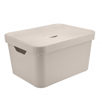 Caixa Organizadora Cube G Com Tampa, Ou, Bege na Amazon