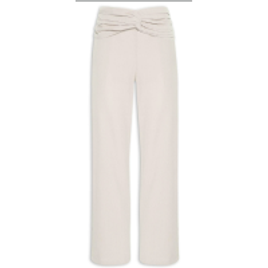 Calça Feminina Cintura Alta Reta Nó Linho Misto na Shop2gether