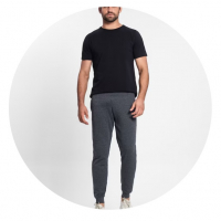 Calça Moletom Masculina Com Punho E Bolsos CDKA Preto na Riachuelo