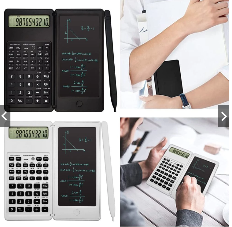 Calculadora Científica Numérica/multicolorida De 10 Git Para Escritório/escola, Mesa Dobrável, Calculadora Científica Com Bloco De Escrita Apagável na Shopee