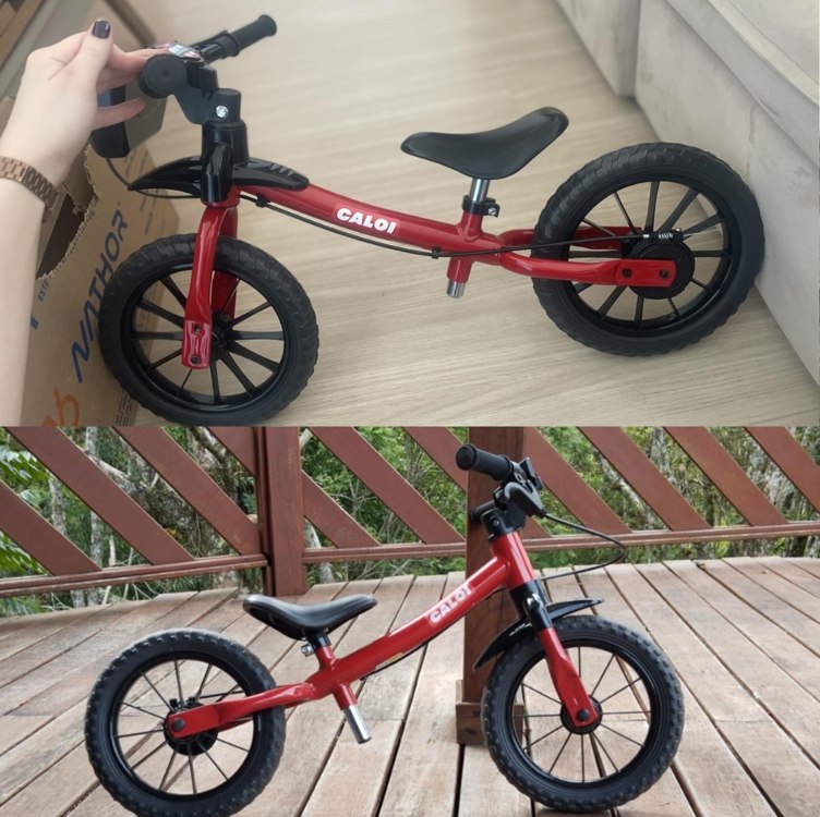 Caloi Bicicleta Infantil Balance Bike Vermelha na Amazon