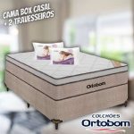 Cama Box Casal (Box + Colchão) Ortobom de Mola Ortotech 61cm de Altura + 2 Travesseiros Nápoles na Magazine Luiza