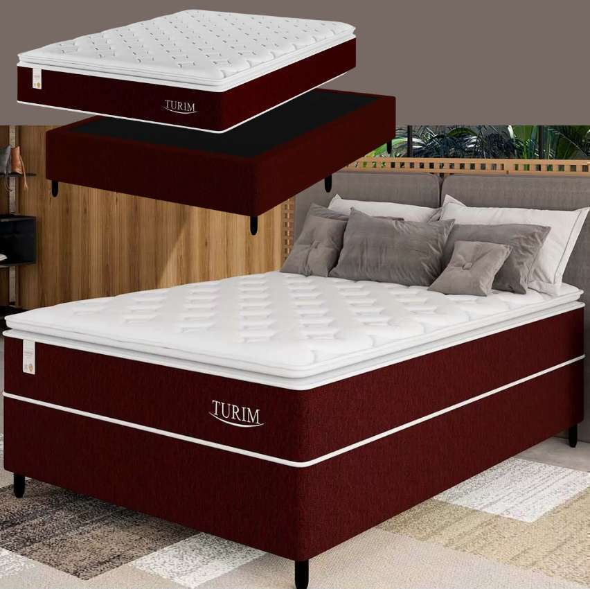 Cama Box Casal (Box + Colchão) Plumatex de Mola – Ensacada 53cm de Altura Turim na Magazine Luiza