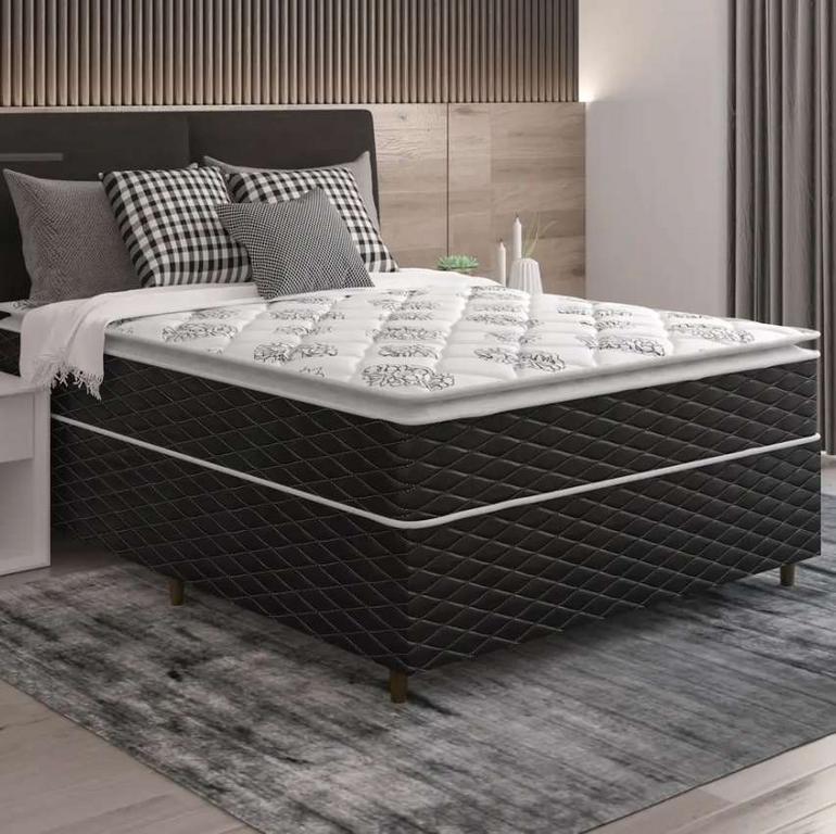 Cama Box Casal (Box + Colchão) Umaflex – de Molas Ensacadas 51cm de Altura Duomo na Magazine Luiza
