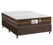 Cama Box Casal Colchão Molas Flora Marrom 138x188x60cm na Casas Bahia