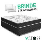Cama Box Casal Conjugada Benfica Ortopédica + Travesseiros Vstore 138x188x52cm – V-STORE na Magazine Luiza
