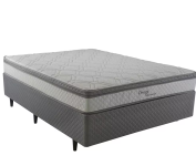 Cama Box Casal Herval Ômega com Pillow Top e Molas Ensacadas 60x138x188cm – Branco/Cinza na Casas Bahia