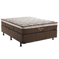 Cama Box Casal Ortobom Magnyfic Com Ortopillow E Molas Ensacadas 65x138x188cm - Marrom/Bege na Casas Bahia
