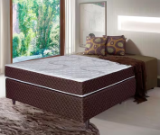 Cama Box Casal Umaflex Orleans com Molas Ensacadas 58x138x188cm – Marrom/Branco na Casas Bahia