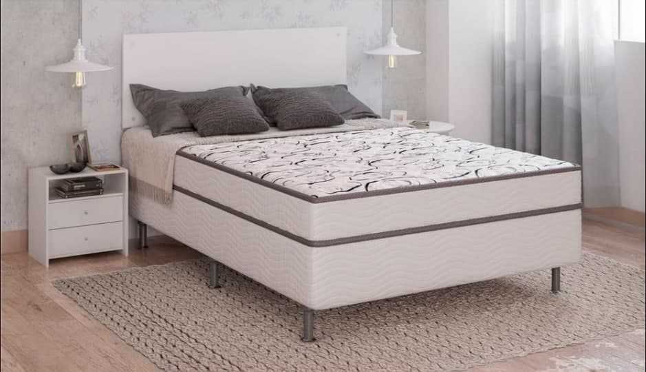 Cama Box Conjugada Casal Ortobom Turin Ortopédico com Ortopillow 55x138x188cm – Branco/Cinza na Casas Bahia