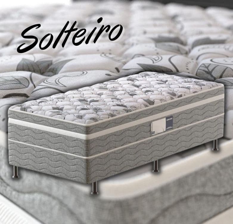 Cama Box Conjugada Solteiro PROdormir Advanced com Espuma D28 54x88x188 cm – Branco/Cinza na Casas Bahia
