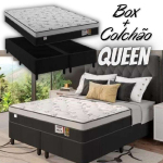 Cama Box Queen Size (Box + Colchão) – Plumatex Molas Ensacadas Alfa na Magazine Luiza