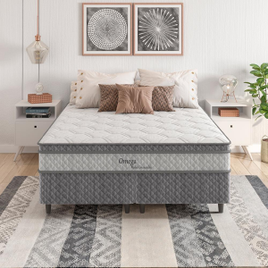 Cama Box Queen Size Herval Ômega com Pillow Top e Molas Ensacadas 61x158x198cm na Casas Bahia