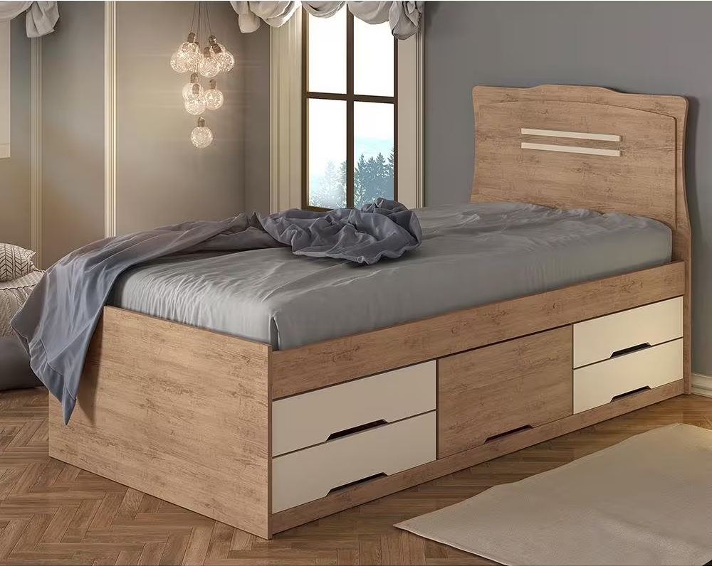 Cama de Solteiro Cômoda Conquista Julia com 5 Gavetas na Ponto
